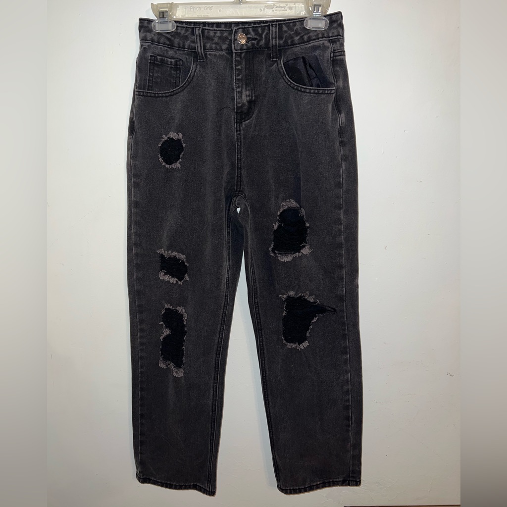 Romwe Black Denim Wide Leg Jeans Women’s Size Small/4